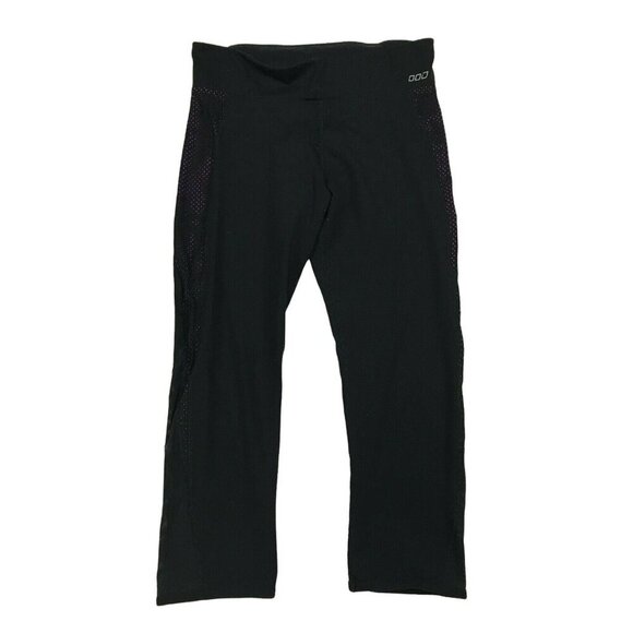 Lorna Jane Womens Leggings Size Small Cropped Capri Black Mesh Panel - Picture 1 of 7
